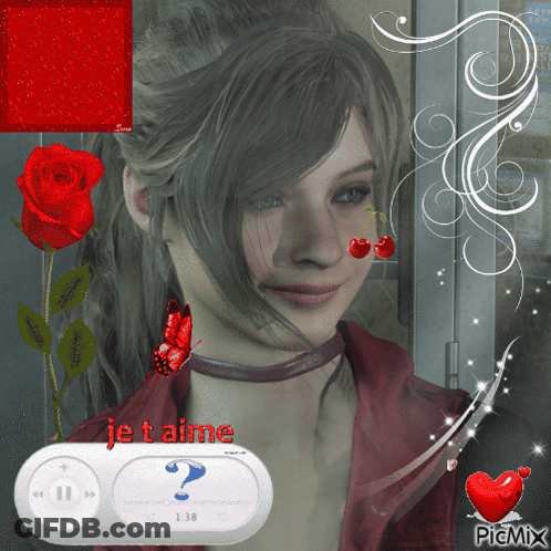 A Picture Of A Woman With Je T'aime Written On The Bottom GIF