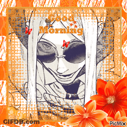 A Picture Of A Woman With Sunglasses And The Words Good Morning On It GIF