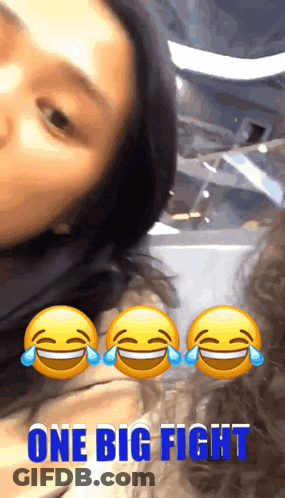A Picture Of A Woman With Tears Coming Out Of Her Eyes And The Caption One Big Fight GIF