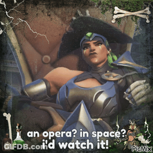 A Picture Of A Woman With The Caption An Opera In Space I D Watch It GIF