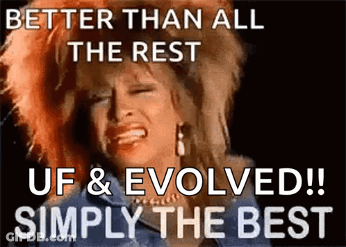 A Picture Of A Woman With The Caption Better Than All The Rest Uf & Evolved Simply The Best GIF