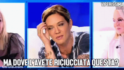 A Picture Of A Woman With The Caption Ma Dove L' Avete Richiata Questa ? GIF