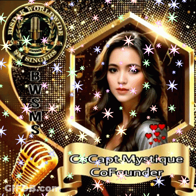 A Picture Of A Woman With The Name Capt Mystique Cofounder On The Bottom GIF