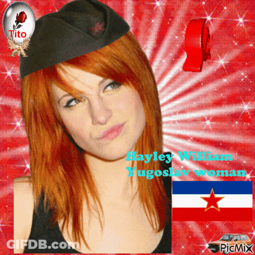 A Picture Of A Woman With The Name Hayley William Yugoslav Woman GIF