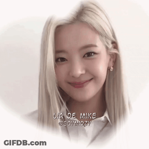 A Picture Of A Woman With The Name Lia De Mike Written On It GIF