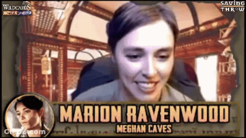 A Picture Of A Woman With The Name Marion Ravenwood GIF