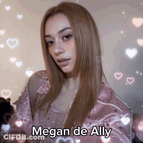 A Picture Of A Woman With The Name Megan De Ally GIF