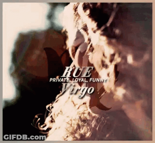 A Picture Of A Woman With The Name Rue On It GIF