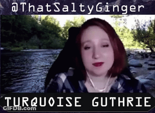 A Picture Of A Woman With The Name Turquoise Guthrie GIF