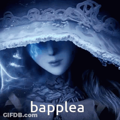 A Picture Of A Woman With The Word Bapplea On The Bottom Right GIF