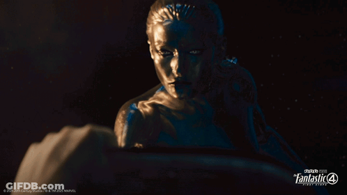 A Picture Of A Woman With The Word Fantastic 4 On The Bottom GIF
