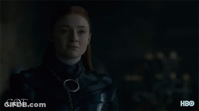 A Picture Of A Woman With The Word Got On The Bottom Right GIF