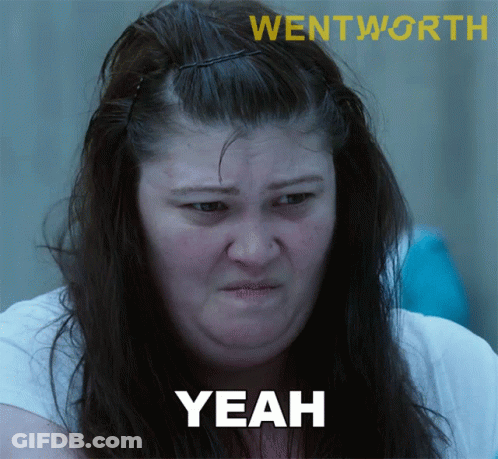 A Picture Of A Woman With The Word Yeah Written On It GIF