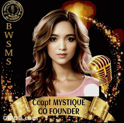 A Picture Of A Woman With The Words Ccapt Mystique Co Founder GIF