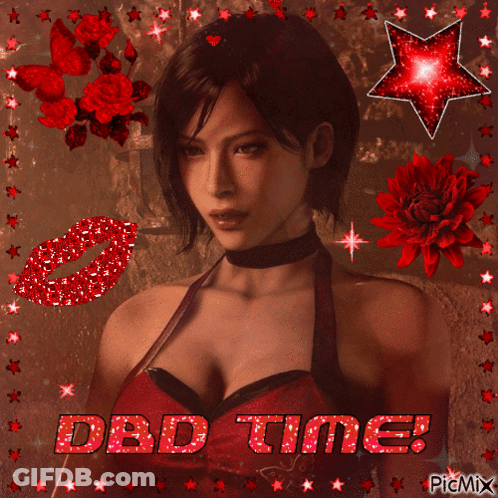 Woman With DBD Time Text In Red GIF