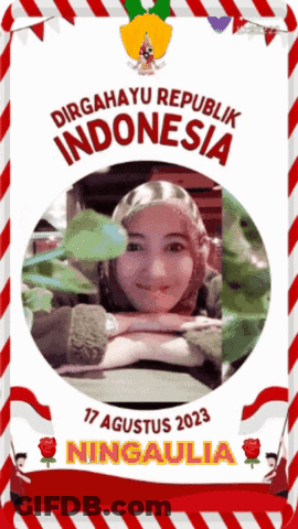 Woman With Dirgahayu Republik Indonesia Text GIF