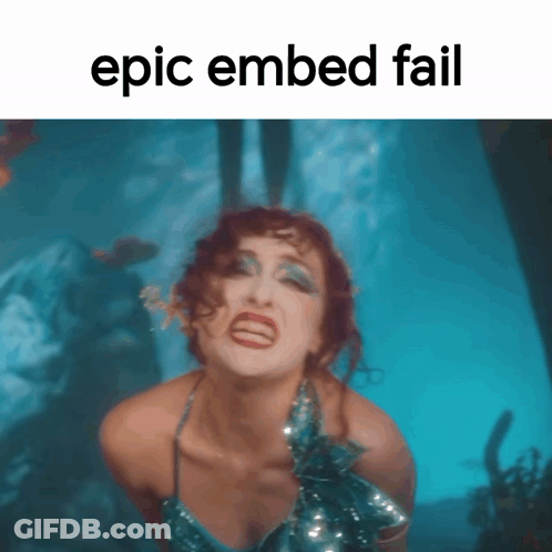 A Picture Of A Woman With The Words Epic Embed Fail Below It GIF