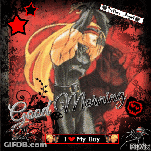 A Picture Of A Woman With The Words Good Morning I Love My Boy GIF