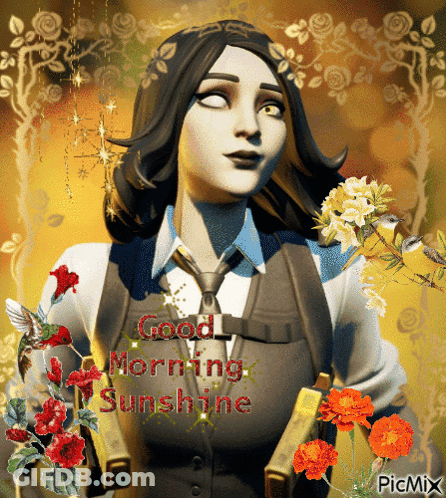 A Picture Of A Woman With The Words Good Morning Sunshine GIF