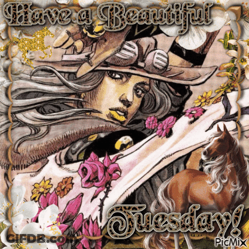 A Picture Of A Woman With The Words Have A Beautiful Tuesday On The Bottom GIF