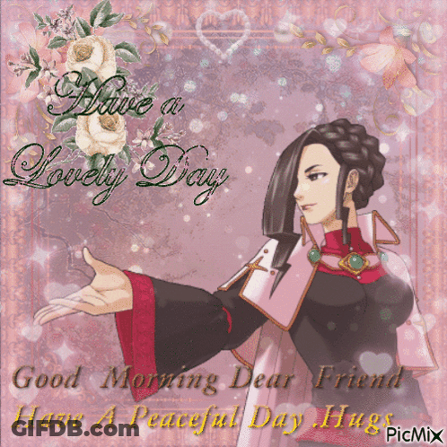 A Picture Of A Woman With The Words Have A Lovely Day GIF
