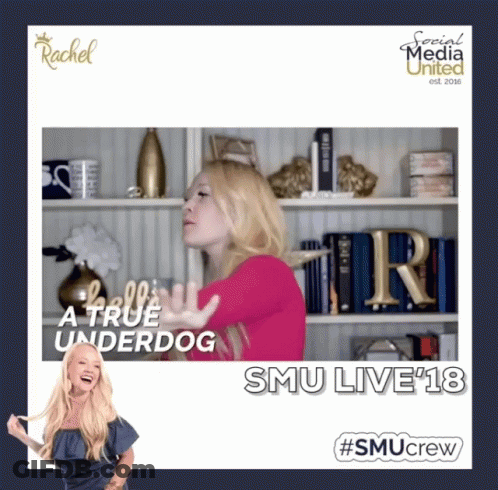 A Picture Of A Woman With The Words " Hello A True Underdog " GIF