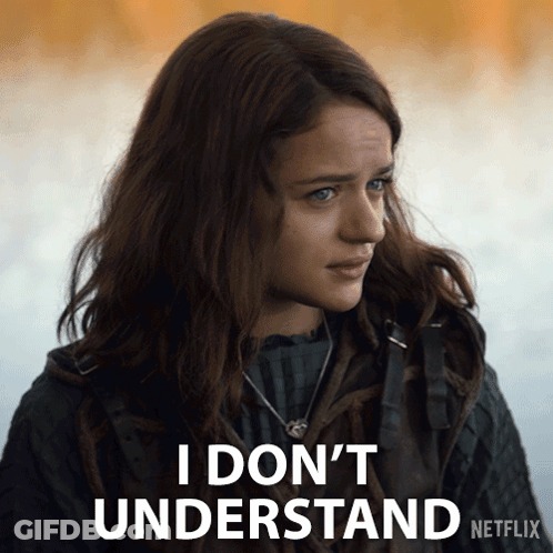 A Picture Of A Woman With The Words " I Don 'T Understand " Written On It GIF