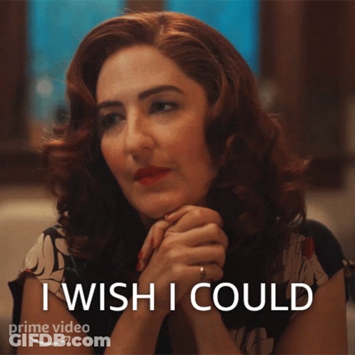 A Picture Of A Woman With The Words I Wish I Could GIF
