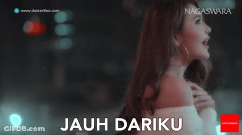 A Picture Of A Woman With The Words Jauh Dariku Written On It GIF