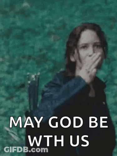 A Picture Of A Woman With The Words May God Be With Us On It GIF