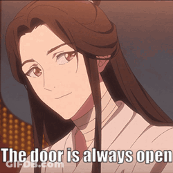 Woman With The Door Is Always Open Text GIF
