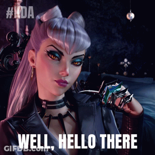 A Picture Of A Woman With The Words Well Hello There Written On It GIF