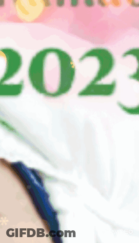 Woman With 2023 Text In Green GIF