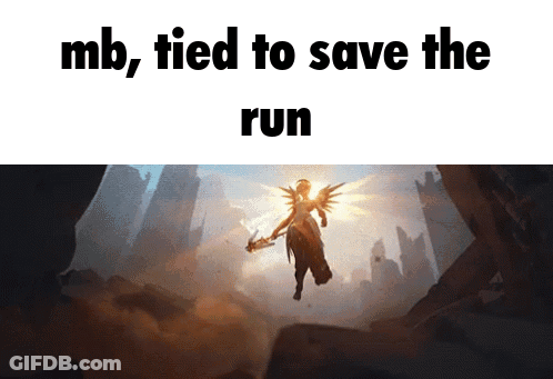 A Picture Of A Woman With Wings And The Words " Mb Tied To Save The Run " GIF