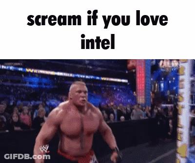 A Picture Of A Wrestler With The Words Scream If You Love Intel On The Bottom GIF