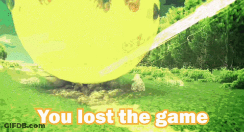 A Picture Of A Yellow Ball With The Words " You Lost The Game " GIF