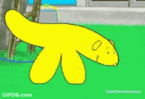 Yellow Cartoon Character With Tonight Text GIF