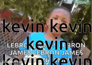 A Picture Of A Young Boy With The Name Kevin Written On It GIF