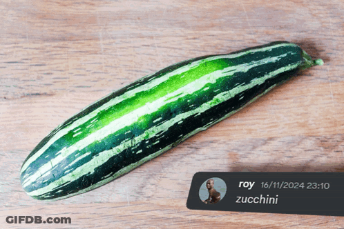 A Picture Of A Zucchini With The Date 16/11/2024 On The Bottom GIF