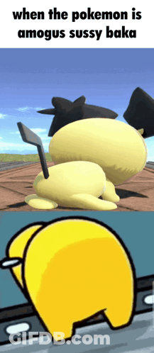 A Picture Of Among Us And A Picture Of A Pokemon GIF