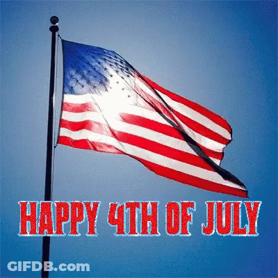 A Picture Of An American Flag With The Words Happy 4Th Of July Below It GIF