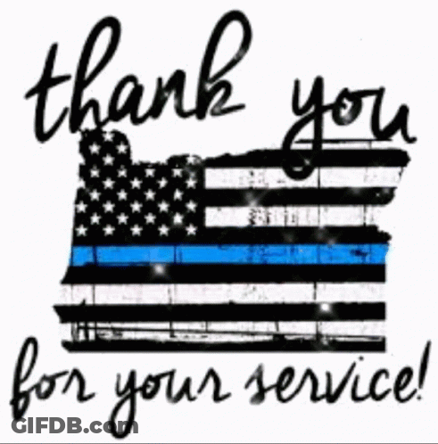 A Picture Of An American Flag With The Words `` Thank You For Your Service '' . GIF