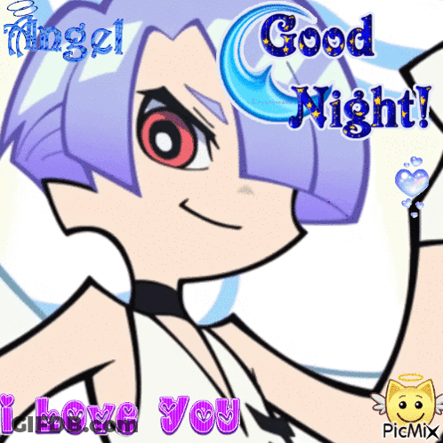 A Picture Of An Angel With The Words Good Night I Love You On It GIF