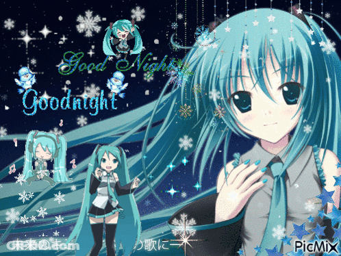Anime Girl Saying Good Night GIF