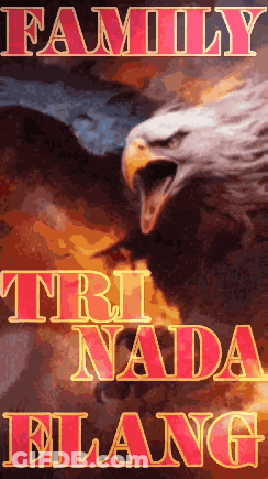 A Picture Of An Eagle With The Words Family Tri Nada Elang GIF