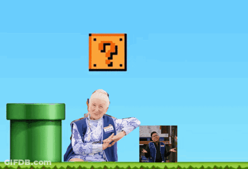 A Picture Of An Elderly Woman And A Cloud9 Logo GIF