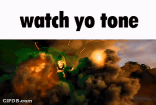 A Picture Of An Explosion With The Words Watch Yo Tone On The Bottom GIF