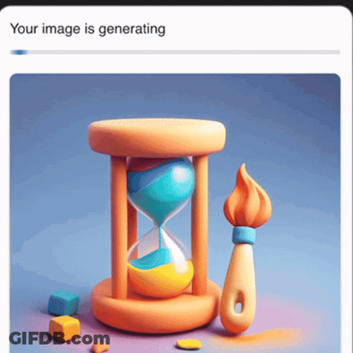 A Picture Of An Hourglass And A Brush With The Words Your Image Is Generating Below It GIF