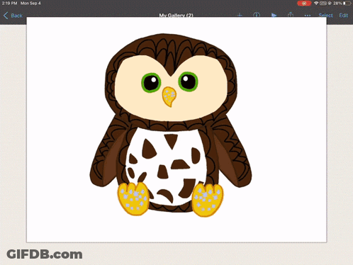 A Picture Of An Owl Is Displayed On A Cell Phone Screen GIF