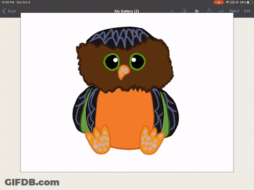 A Picture Of An Owl Is In A Gallery On A Phone Screen GIF
